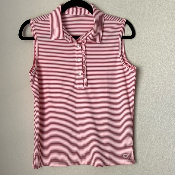 Tory Burch red Sleeveless Fitted Polo Tank - Picture 1 of 6